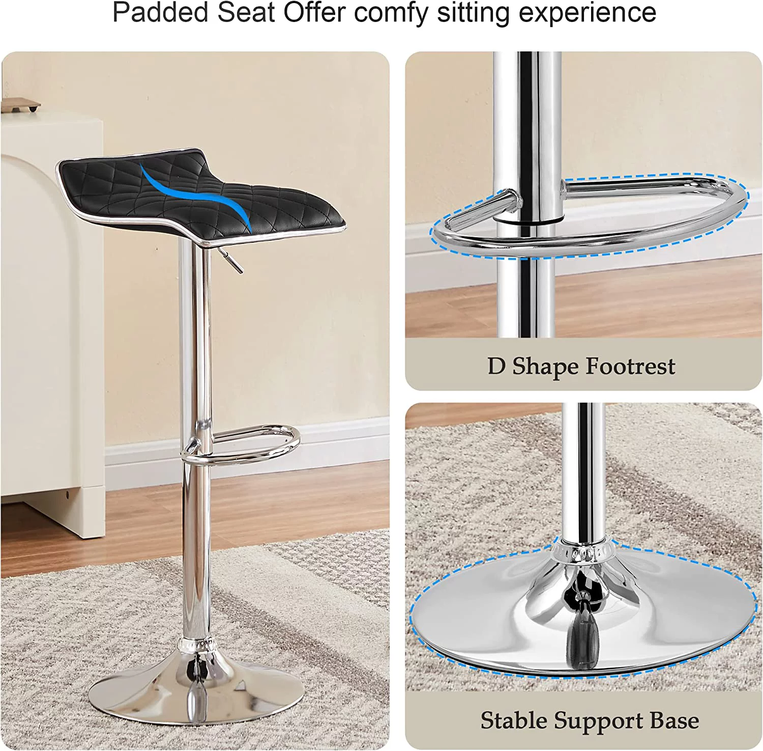 VECELO 5-Piece Console Table and Stool Set, 70.9