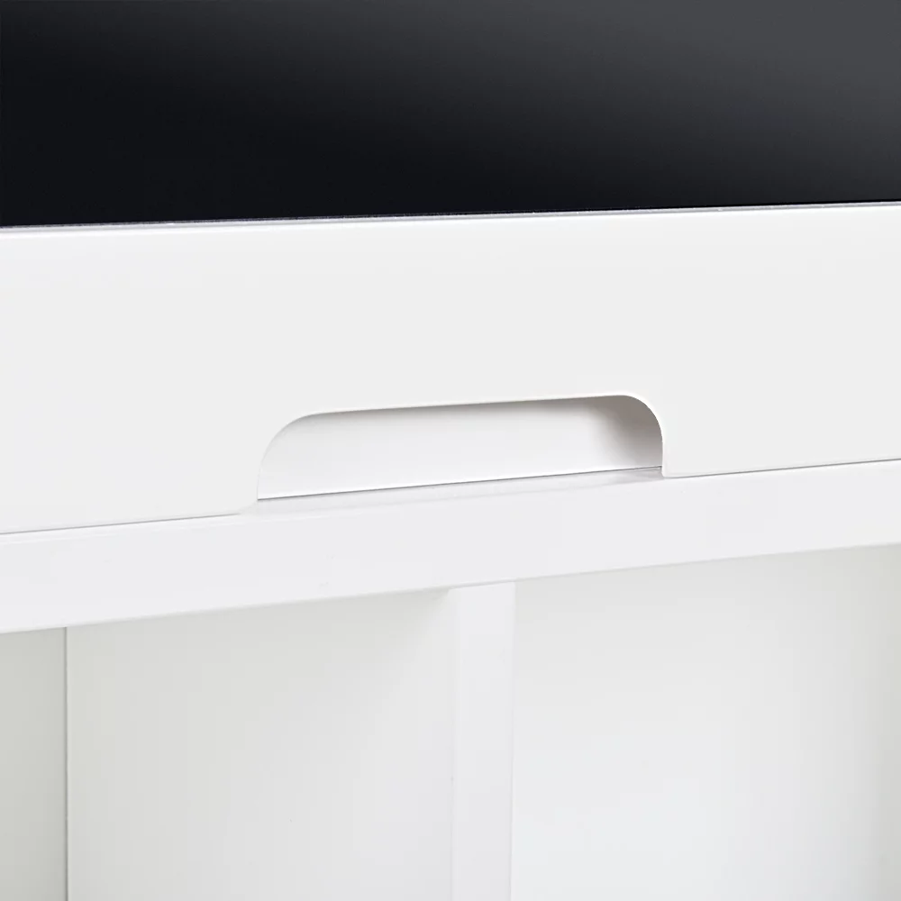 Utopia Alley SH3WW Collapsible Fold Down Desk Table & Wall Cabinet with Chalkboard & Bottom Shelf, White