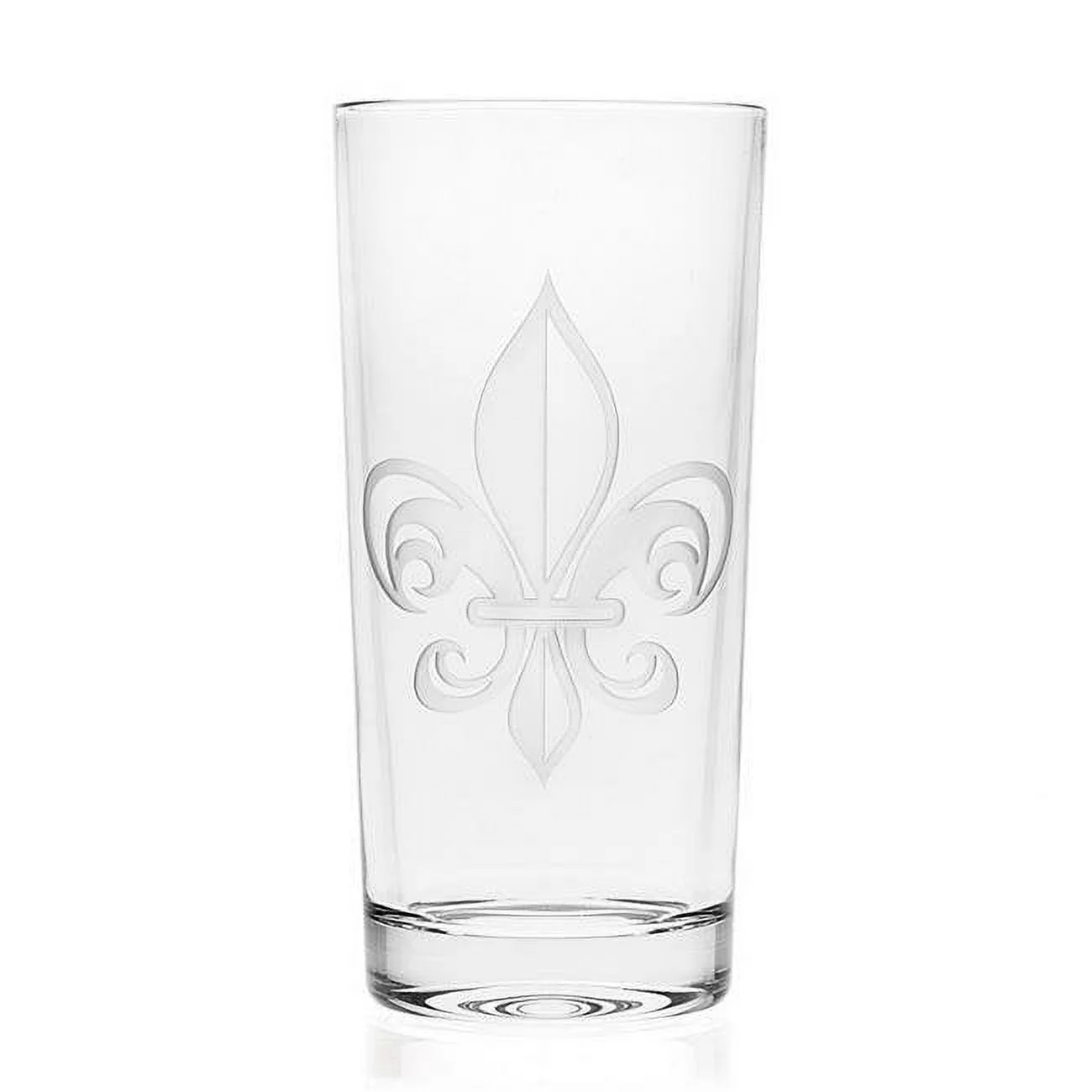 Godinger 44807 12 oz Fleur De Lis Highball Glass- Set of 4