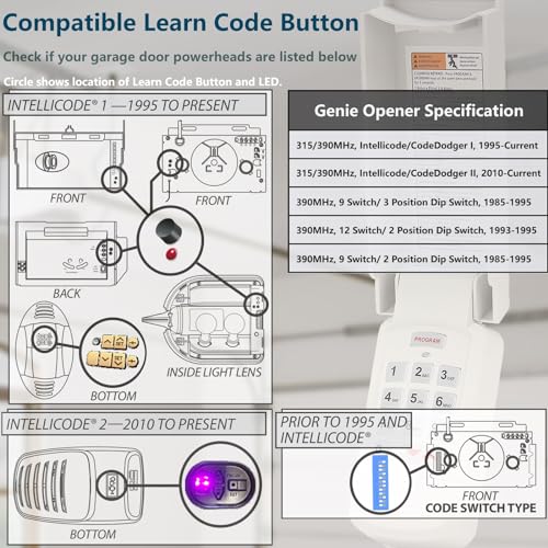 2 for Chamberlain Liftmaster Craftsman Garage Door Opener Remote 893MAX 893LM 891LM 371LM 373LM 971LM 973LM 81LM Universal