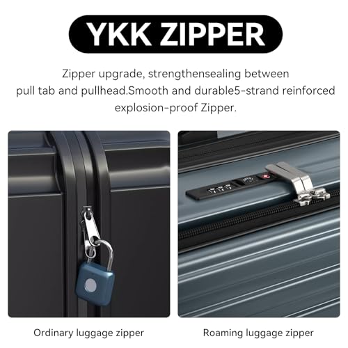 ROAMING Grace Expandable Carry On Luggage Airline Approved, 20 Inch Hardside Carry On Suitcase with Wheels, Travel Harshell Spinner Small Luggage with Tsa Lock, Jade cyan, 20-Inch Carry-On