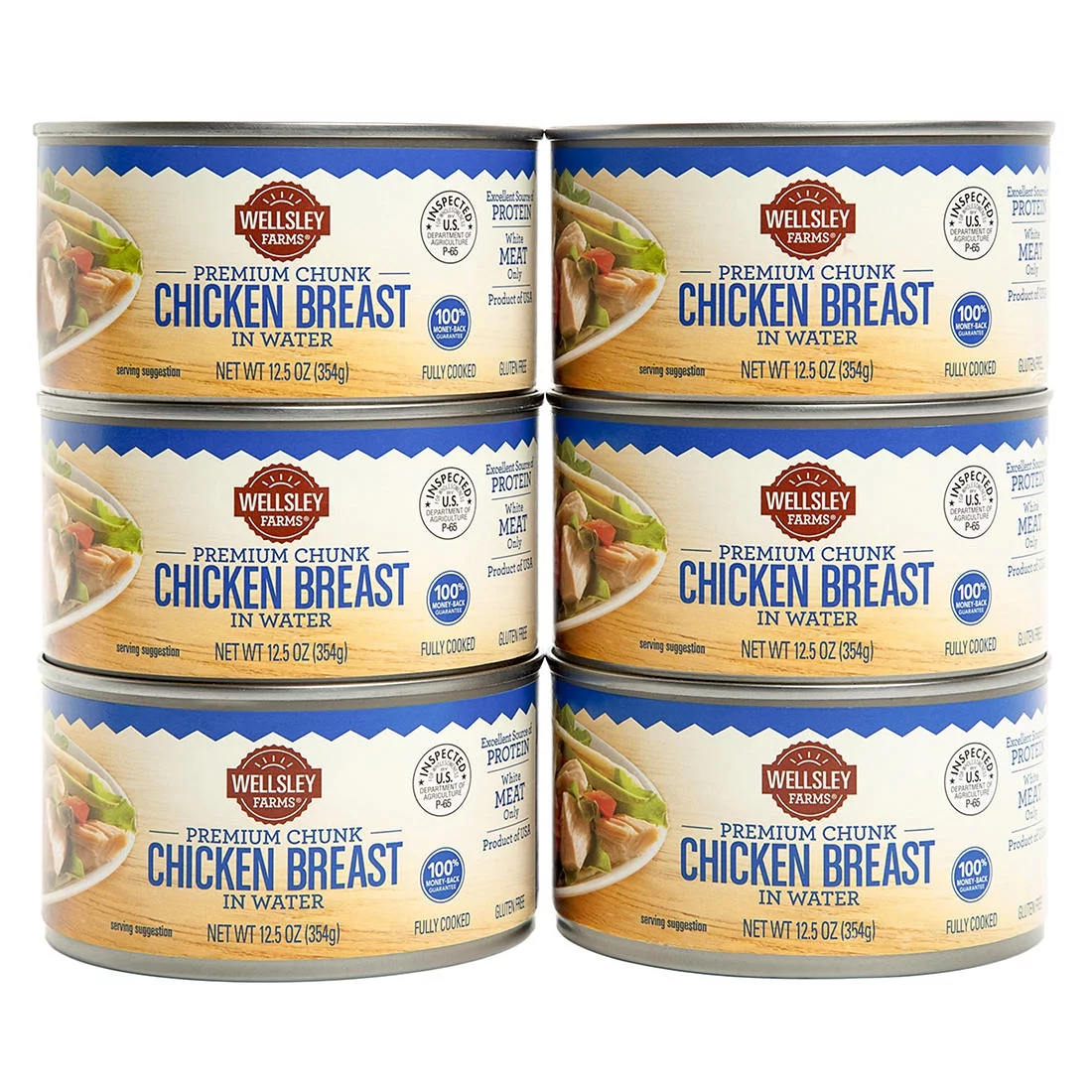 Wellsley Farms Chunk Chicken Breast in Water 6 Ct. 12.5 oz.-Canned & Jarred Meats