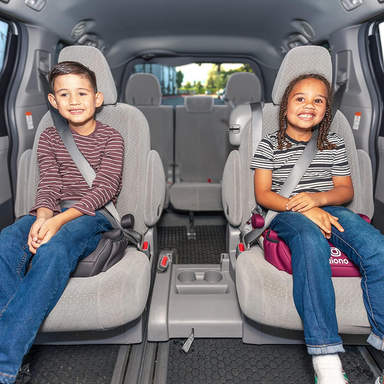 Diono Cambria 2 XL 2022 & Solana, No Latch, Pack of 2 Backless Booster Car Seats, Lightweight, Machine Washable Covers, Cup Holders, Black