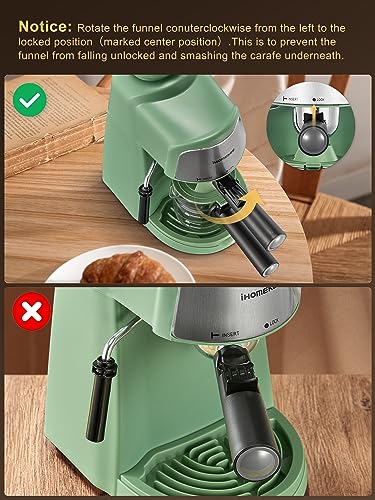 Espresso Machine, 3.5Bar Espresso and Cappuccino Machine with Fast Heating Function, 1-4 Cups Coffee Maker with Milk Frothing Function and Steam Wand (Red)