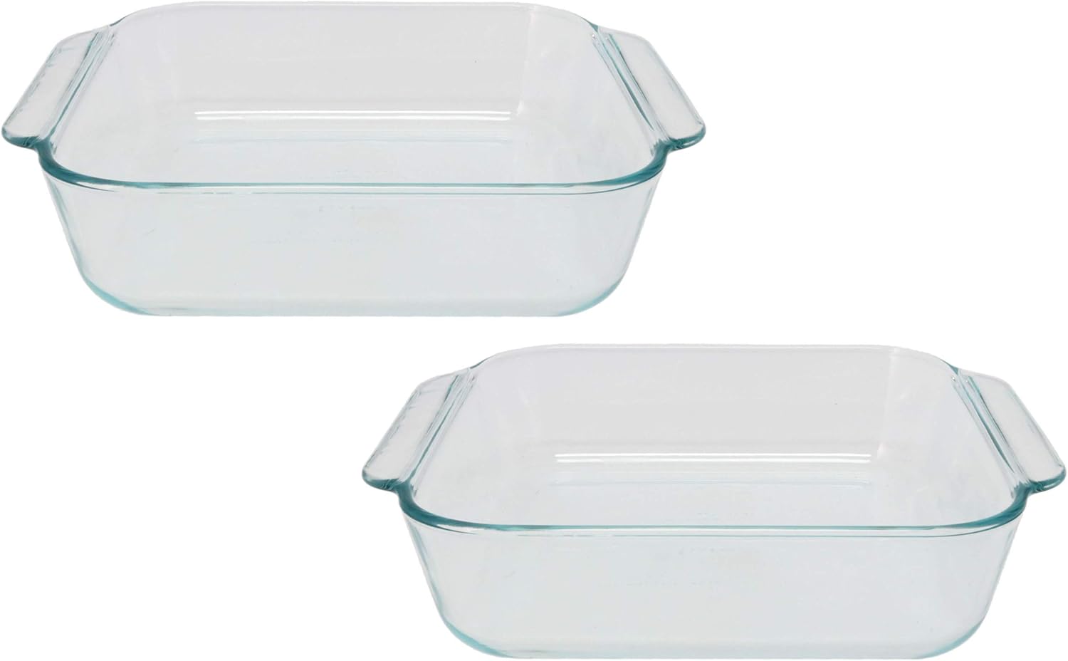 Pyrex 222 Square Clear Glass Baking Dish - 2 Pack Made in the USA