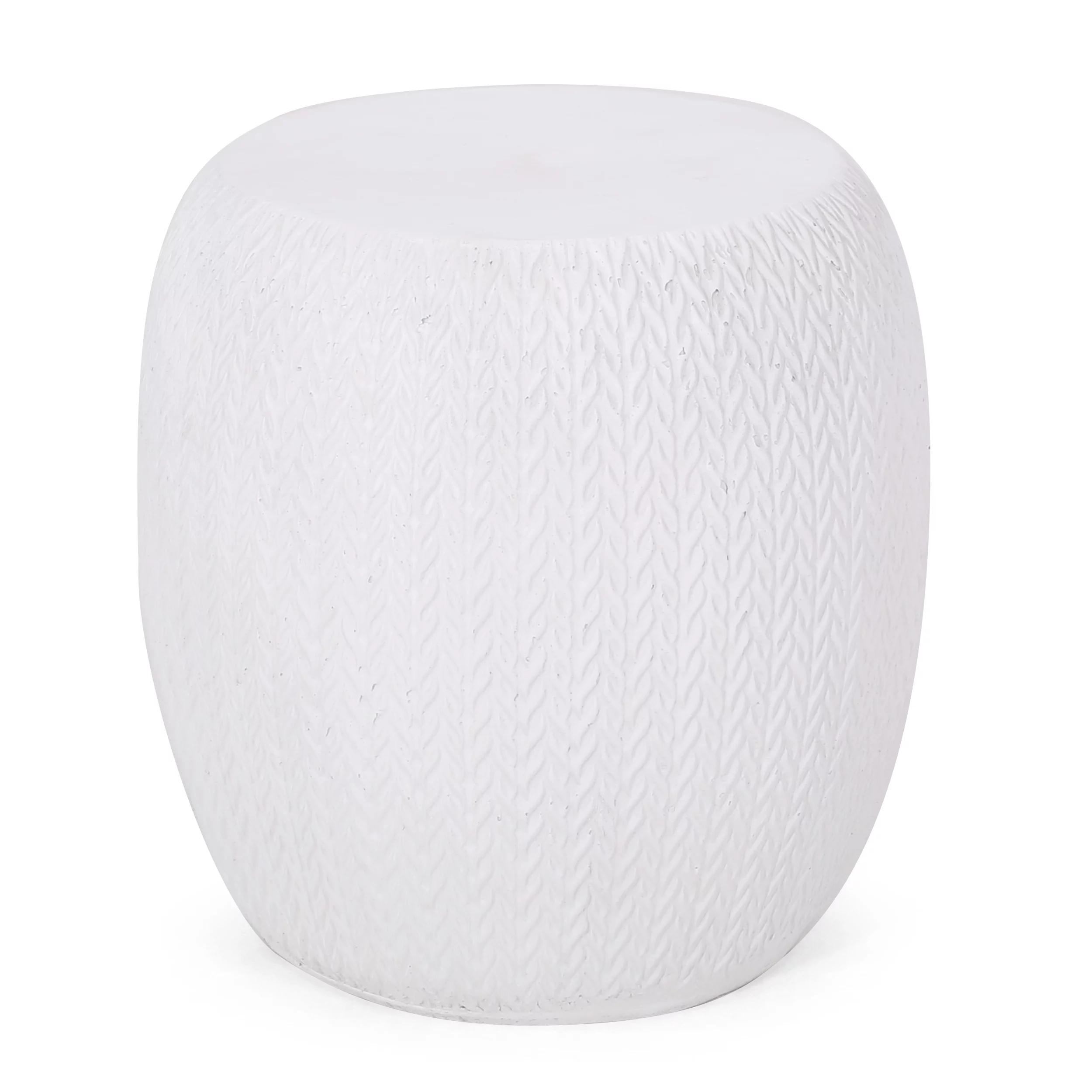 Anvil Lightweight Concrete Outdoor Side Table, Antique White