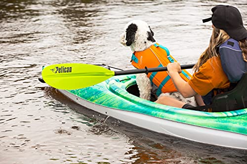 Pelican- Standard Kayak Paddle - Aluminum Shaft and a Durable Polypropylene Blade - 0/65° Blade Angle - with Drip Ring