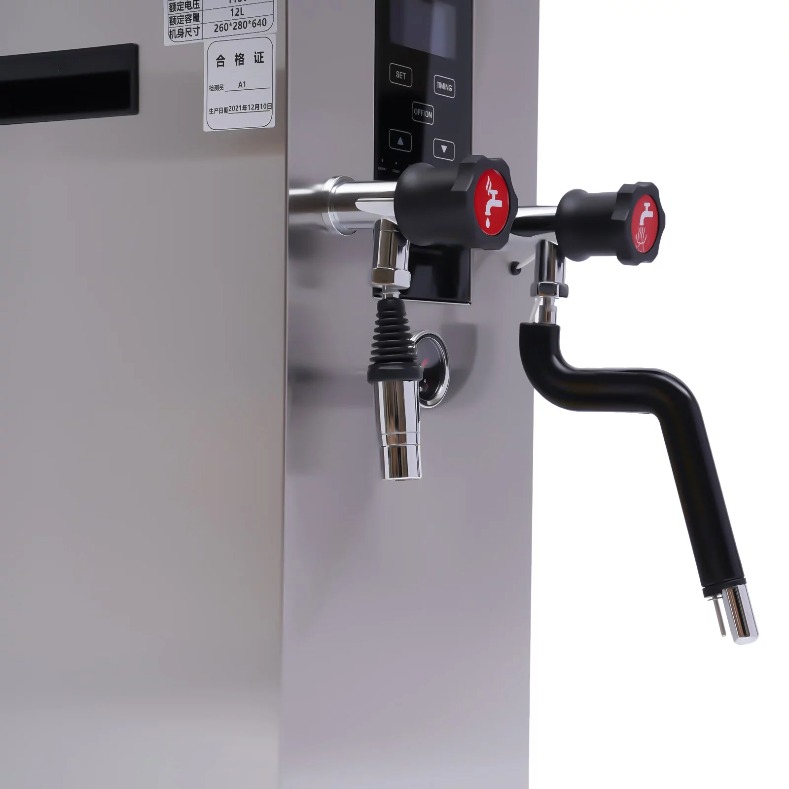 Anqidi 12L 4-in-1 Commercial Steam Water Boiling Machine Cafe Foam Maker Milk Frother Coffee Milk Espresso 2300W 110V