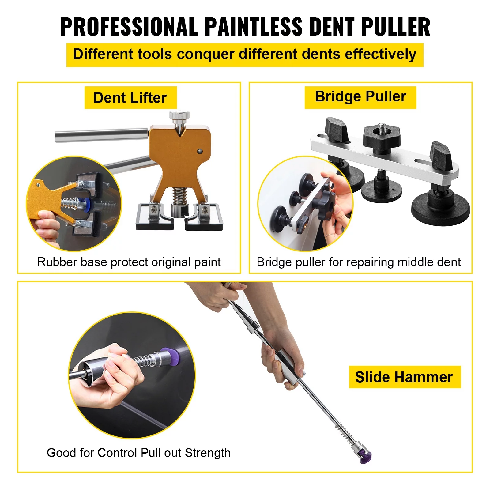 BENTISM Paintless Dent Repair Tools Hail Damage Remover 60 Pcs Body Dent Removal