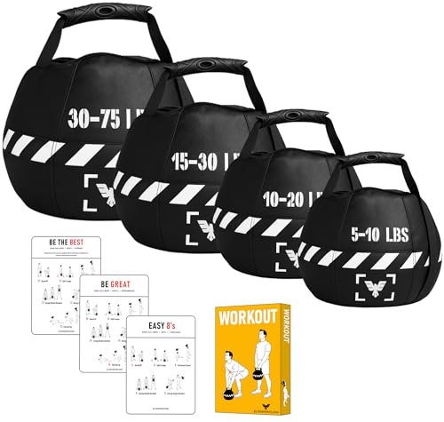 Kettlebell Sandbag - Heavy Duty Sand Weights Bag for Cross Training, Strength Training, Workout, Functional Fitness, Adjustable Weight, Durable Training Equipment for Home & Gym (UN-FILLED)