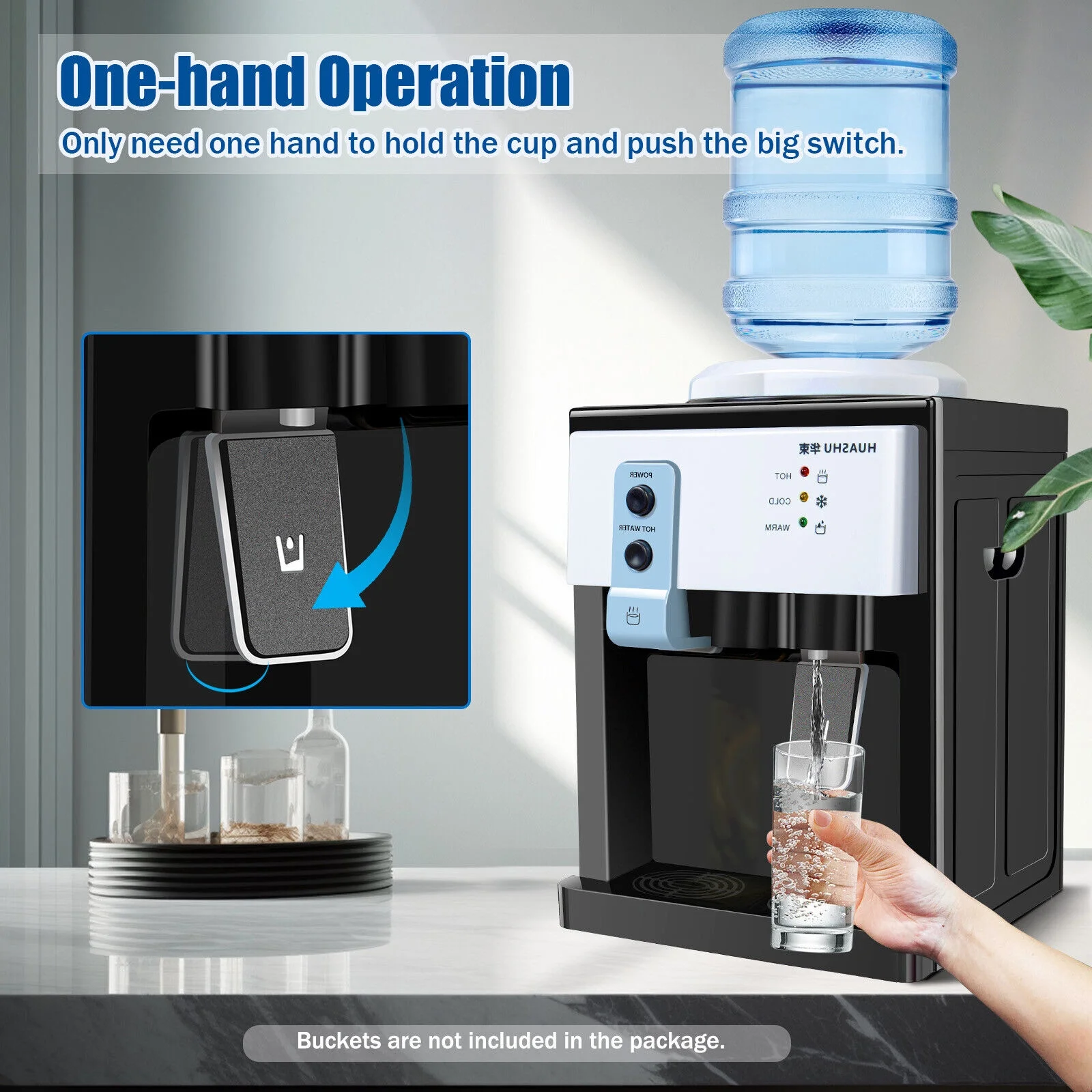 Top Loading Water Cooler Water Dispenser Desktop Electric Hot Cold Drinking Machine
