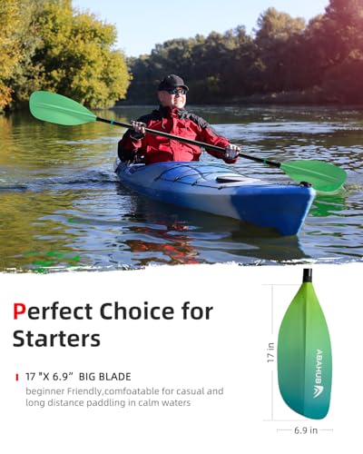 Abahub Adjustable Kayak Paddle 210-230 cm/ 230-250 cm Floating Kayaking Oars Boating Oars Canoeing Oars Black