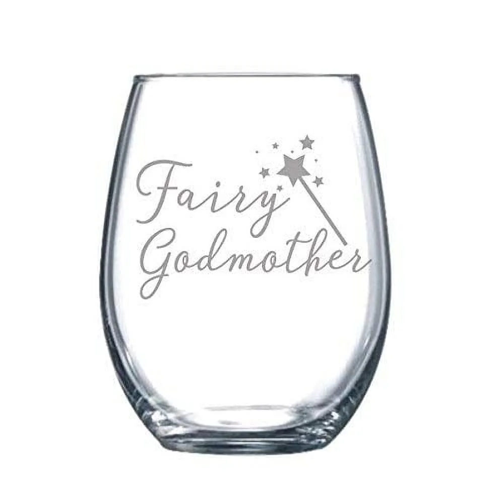 Fairy Godmother Engraved Glass Funny Gift Laser Etched Glass - 17 Oz