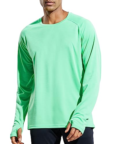MIER Men's UPF 50+ Sun Shirts Quick Dry Long Sleeve UV Shirts Lightweight Rash Guard Swim T-Shirts Hiking Running