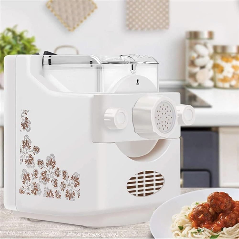 Electric Pasta Maker Machine,180W Pasta Extruder Noodle Rolling Machine Fully Automatic to Create Your Own Delicious Fresh Pasta Including Spaghetti,Noodles,Dumpling Skin and More