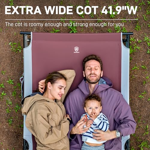 EVER ADVANCED Extra Wide Camping Cot for Adults Oversized XXL Sleeping Cots Folding Cot Bed with Carry Bag, 84.3