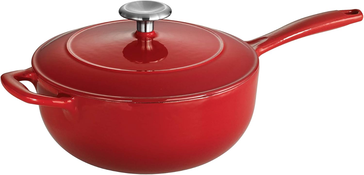 Tramontina Enameled Covered Saucier Cast Iron 3-Quart Gradated Red, 80131/061DS