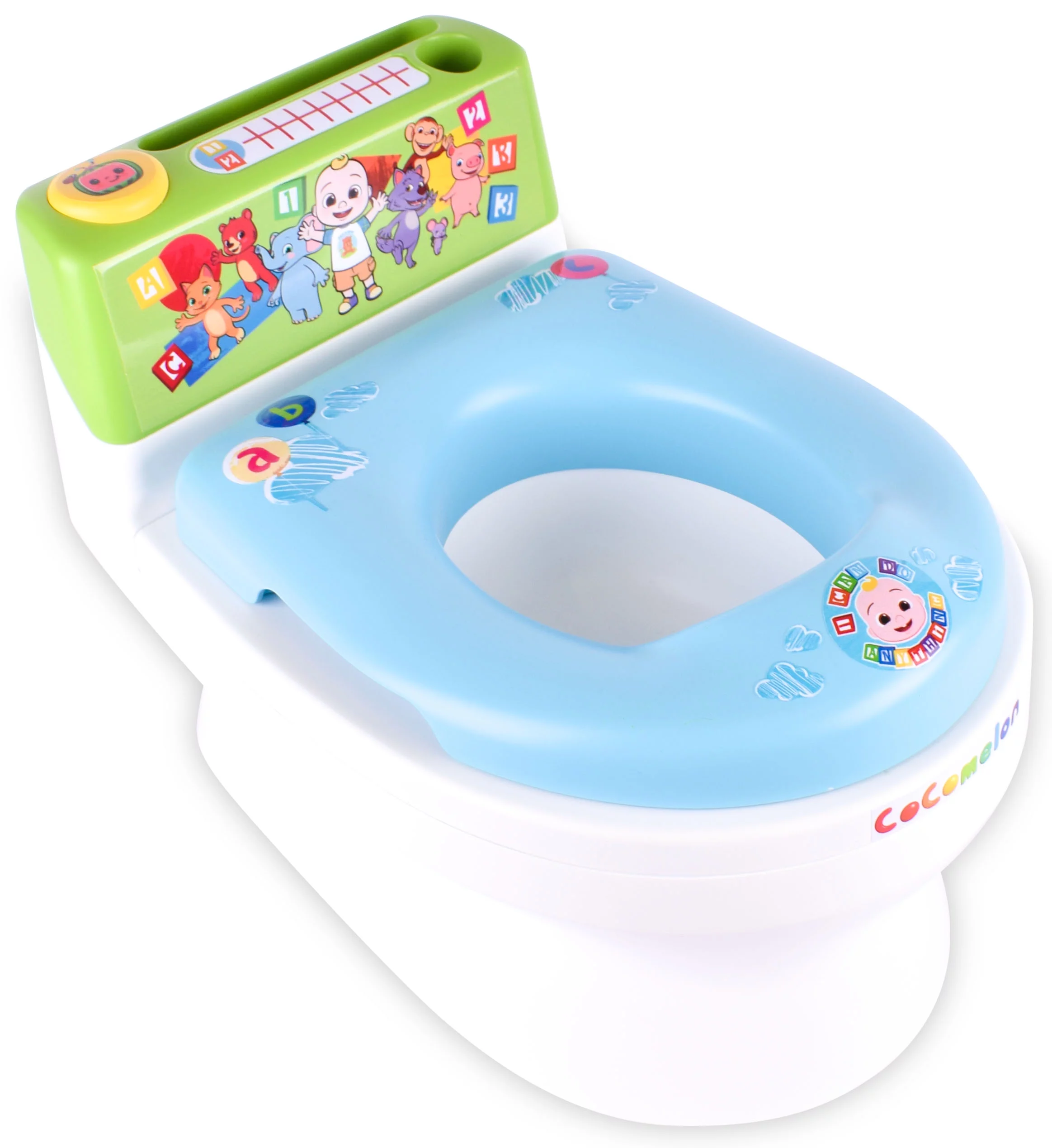 CoComelon Musical Transition Potty Trainer - Splash Guard, Storage, Unisex Children 12+ Months