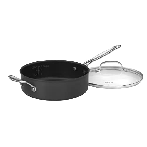 Cuisinart 633-24H Chef's Classic Nonstick Hard-Anodized 3-1/2-Quart Saute Pan with Helper Handle and Lid , Black