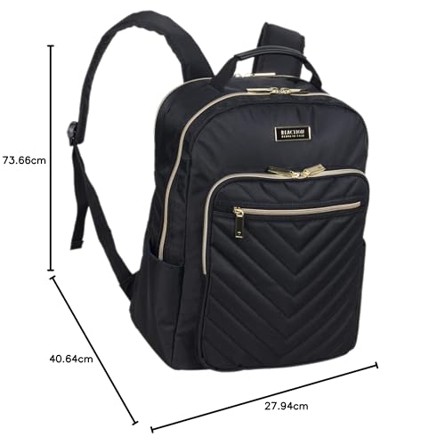 Kenneth Cole REACTION Chelsea Chevron Quilted Luggage, Black, 24-Inch Checked