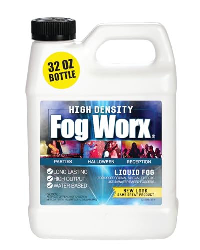 FogWorx Extreme High Density Fog Juice Gallon - Long Lasting, High Output, Odorless Water Based Fog Machine Fluid - for 400 Watt to 1500 Watt Machines