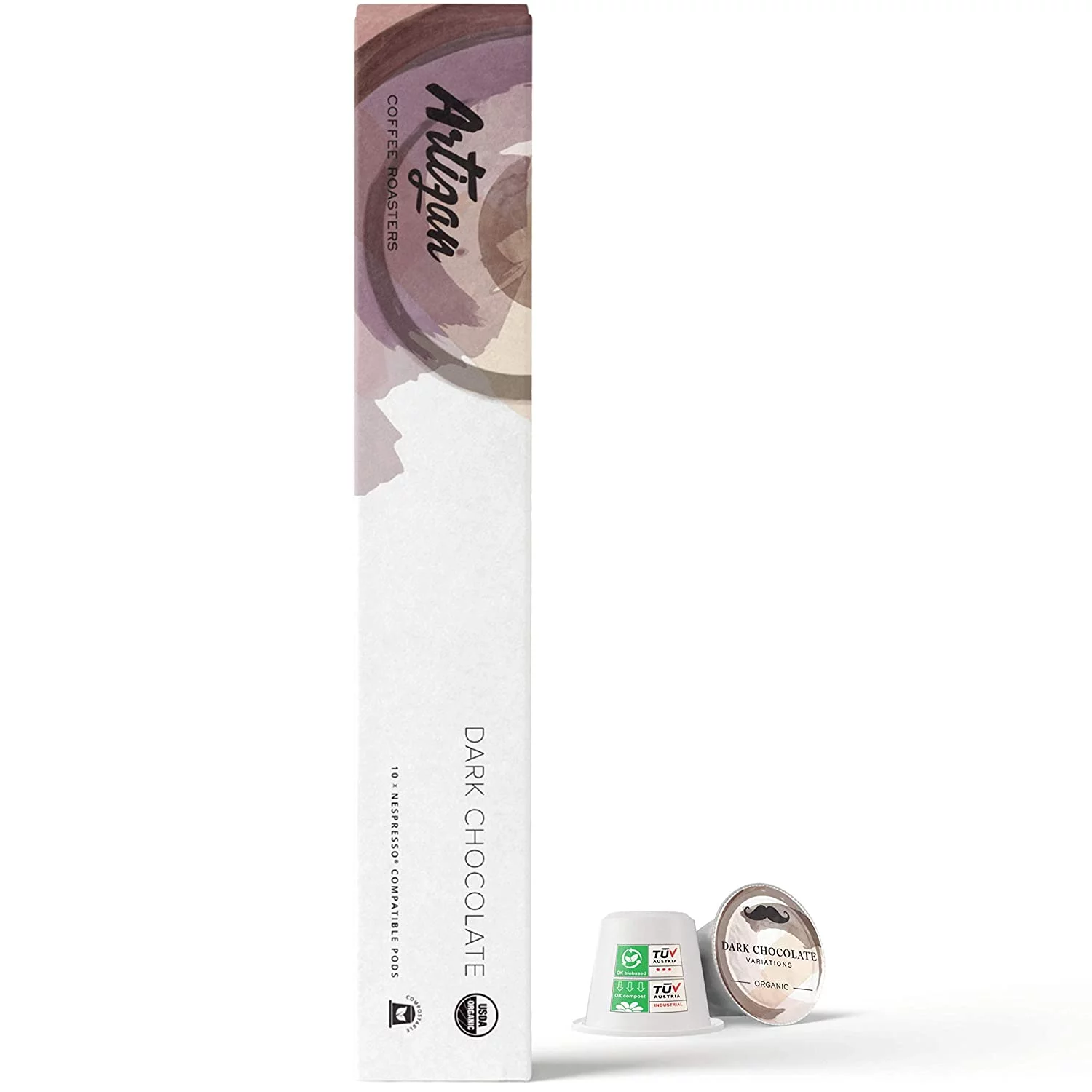 USDA Certified Organic - Nespresso Compatible Pods - Dark Chocolate Flavored Espresso (40 Pods)