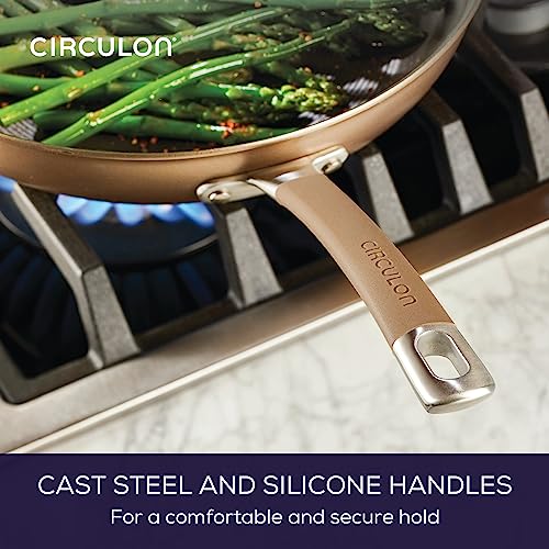 Circulon Premier Professional Hard Anodized Nonstick Cookware Induction Pots and Pans Set, 12 Piece, Bronze