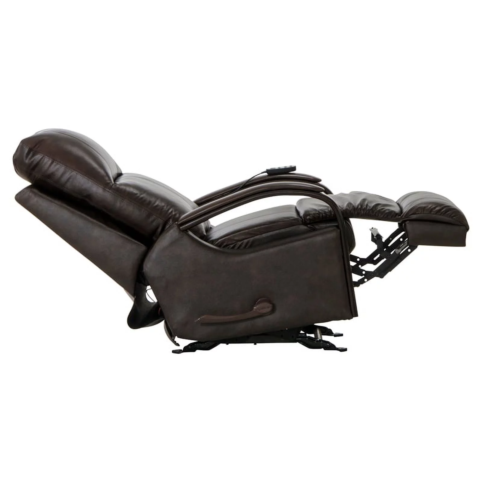 Conway Glider Recliner with Heat & Massage ini Brown Top Grain Italian Leather