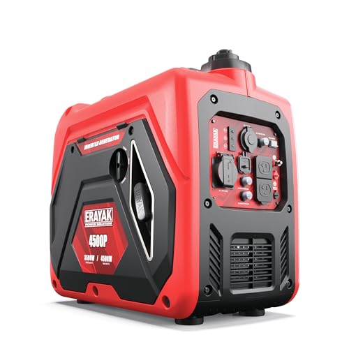 ERAYAK 4500W Dual-Fuel Portable Inverter Generator for Home Use, Camping Outdoor, 30A RV Ready, Auto Switch, Gas and Propane Powered, EPA, CO Sensor, Parallel Ready, Campact Design