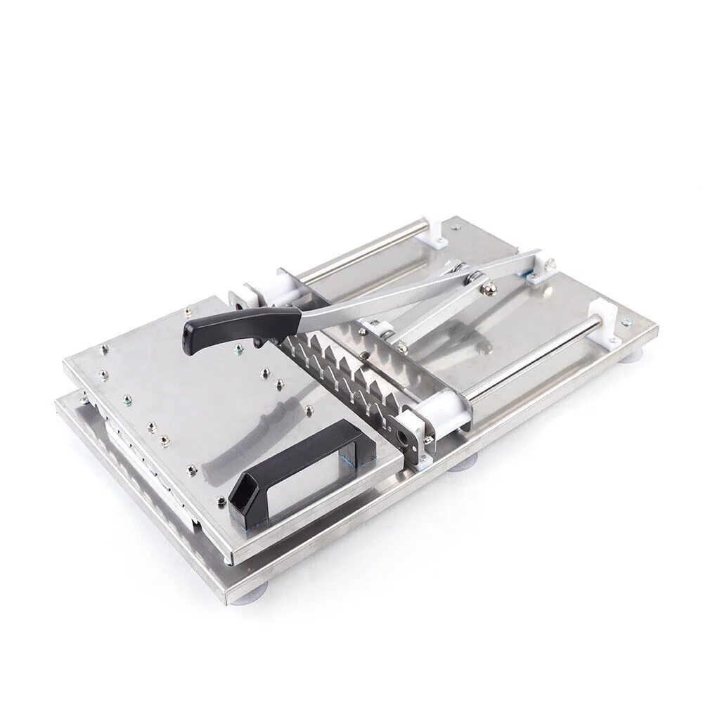 Miumaeov Stainless Steel Multi-Fonction Skewer Meat Machine Manual Mutton Kebab Machine BBQ Bamboo Skewer Satay String Making Machine 10pcs/Batch