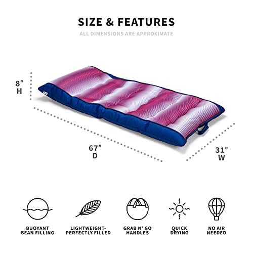 Big Joe Kona Hammock No Inflation Needed Pool Lounger with Headrest, Quick Draining Fabric, 4 feet Big