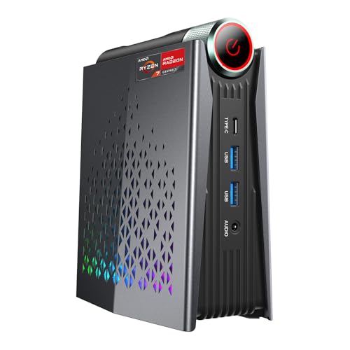 ACEMAGICIAN S3A Mini PC, Ryzen 7 5875U(up to 4.5Ghz), 16GB DDR4 512GB NVME SSD Mini Desktop Computer, Mini Computers [WiFi6/BT5.2] [4K UHD/RGB Lights/3 Adjustable Mode Light Gaming PC