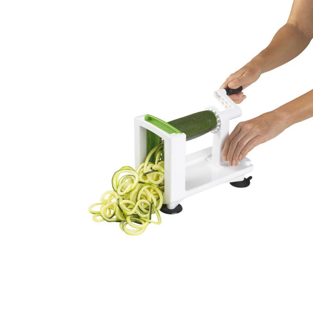 GoodCook Touch Counter Top Veggie Spiralizer with interchangeable blades, White