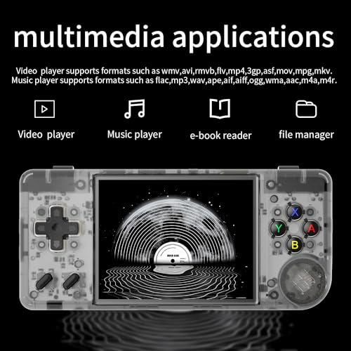 RG28XX Handheld Game Console Retro 2.83-inch Screen Video Game Player 64G TF Card Preinstalled 5000+ Games 3100mAh Battery(Black Transparent)