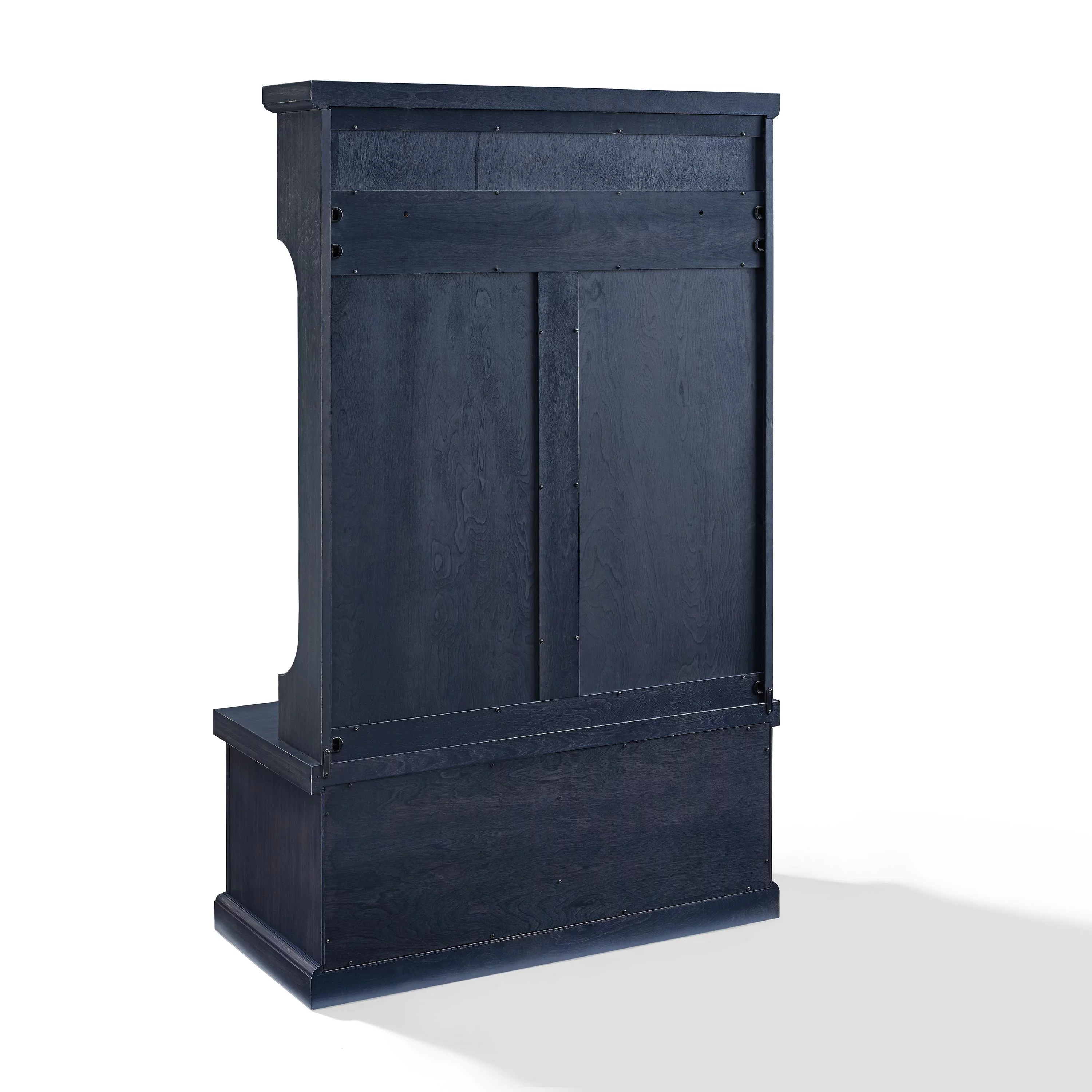 Crosley Furniture Seaside Wood 4 Hook Hall Tree in Distressed Navy