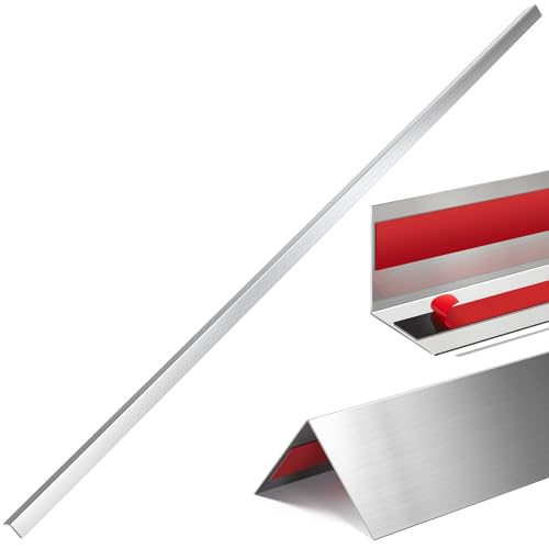 10 Pcs Self Adhesive Stainless Steel Corner Guards Wall Corner Protector Pack Metal Corner Trim with 90 Degree Angle for Wall Protection Decoration Accessories (0.5 x 0.5 x 36 Inch)