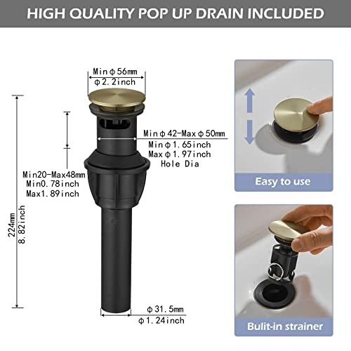 BWE Vessel Sink Faucet Modern Waterfall Chrome Single Hole Bathroom Faucet Single Handle with Pop up Drain Without Overflow Assembly Vanity Basin Bath Sink Faucets Mixer Tap