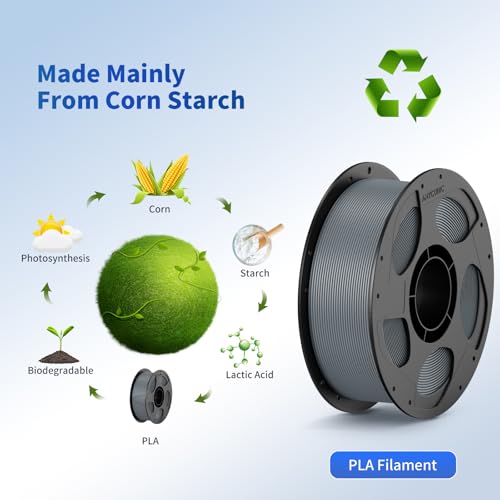 ANYCUBIC PLA+ 3D Printer Filament Bundle, PLA Plus 1.75mm Dimensional Accuracy +/- 0.02mm, Fit Most FDM 3D Printers, 1KG Spool, 2KG Gray+Gray