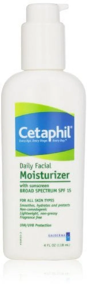 Cetaphil Daily Facial Moisturizer w/ SPF15, Fragrance Free, 4oz, 2-Pack