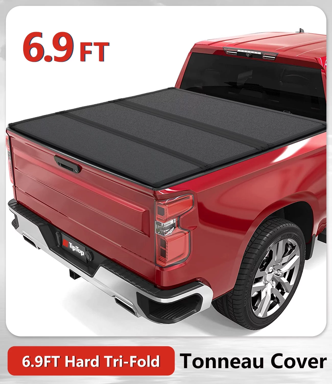 TIPTOP Tri-Fold Hard Tonneau Cover Truck Bed FRP On Top For 2020-2023 CHEVY Silverado / GMC Sierra 2500HD 3500HD New Body Style 6.9ft Bed (82.2
