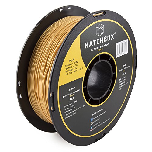 HATCHBOX 1.75mm Black PLA 3D Printer Filament, 1 KG Spool, Dimensional Accuracy +/- 0.03 mm, 3D Printing Filament