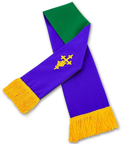 GraduatePro Set of 3 Reversible Parament Set Red White with Embroidered Gold Latin Cross