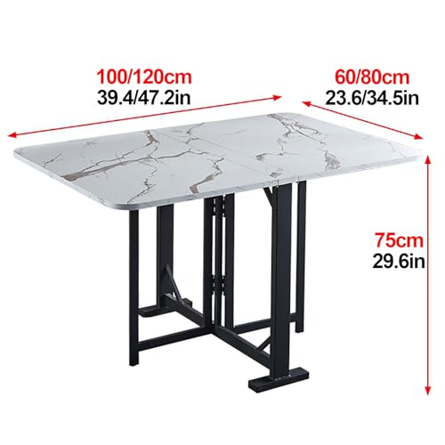 Folding Dining Table, Drop Leaf Dinner Table, Foldable Kitchen Table, Portable Foldable Dining Table, Space Saving Extendable Folding Dinner Table, for Kitchen, Small Spaces, Living Room (Color : Lig