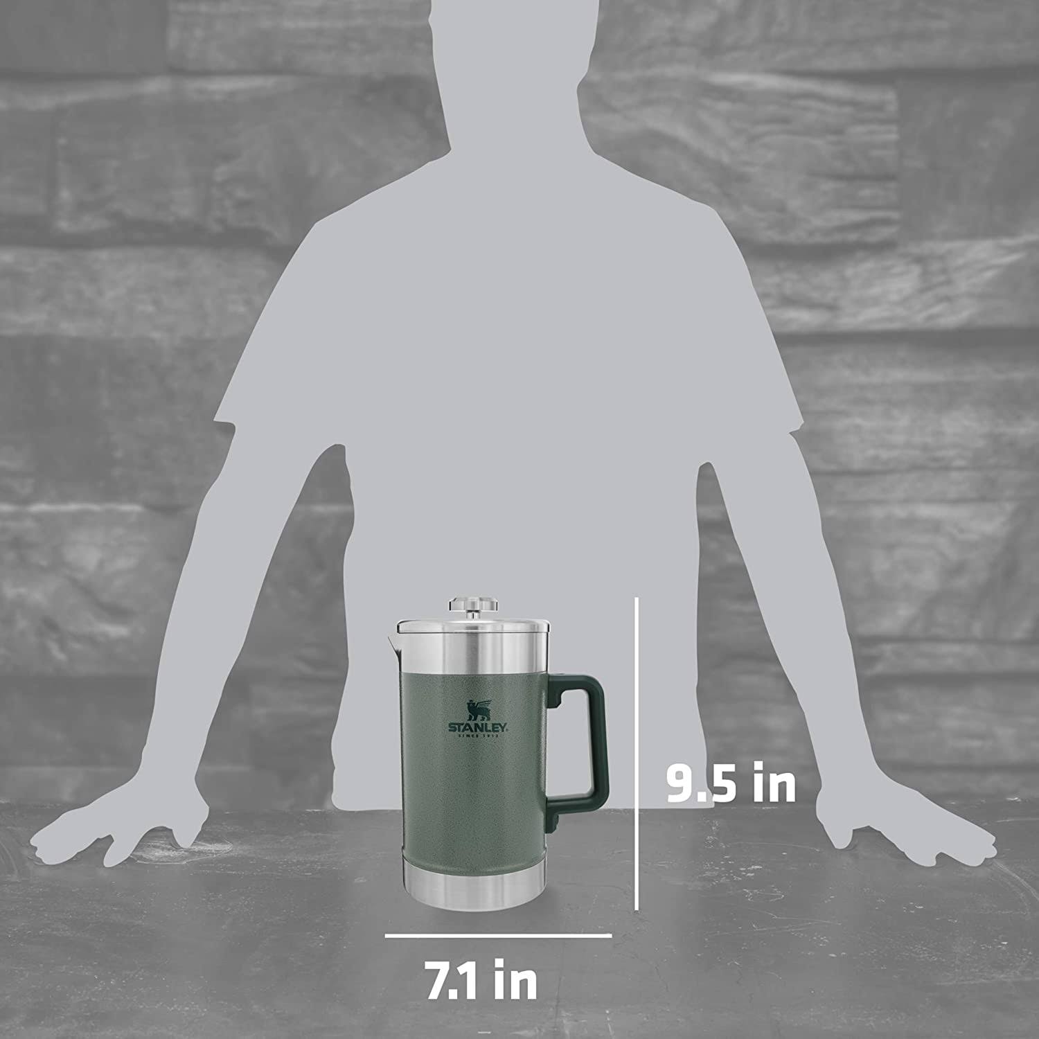 Stanley 48 oz Classic Stay Hot French Press, Hammertone Green