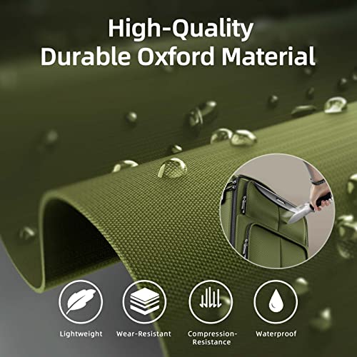 SHOWKOO Luggage Sets 3 Piece Softside Expandable Lightweight Durable Suitcase Sets Double Spinner Wheels TSA Lock Armygreen (20in/24in/28in)