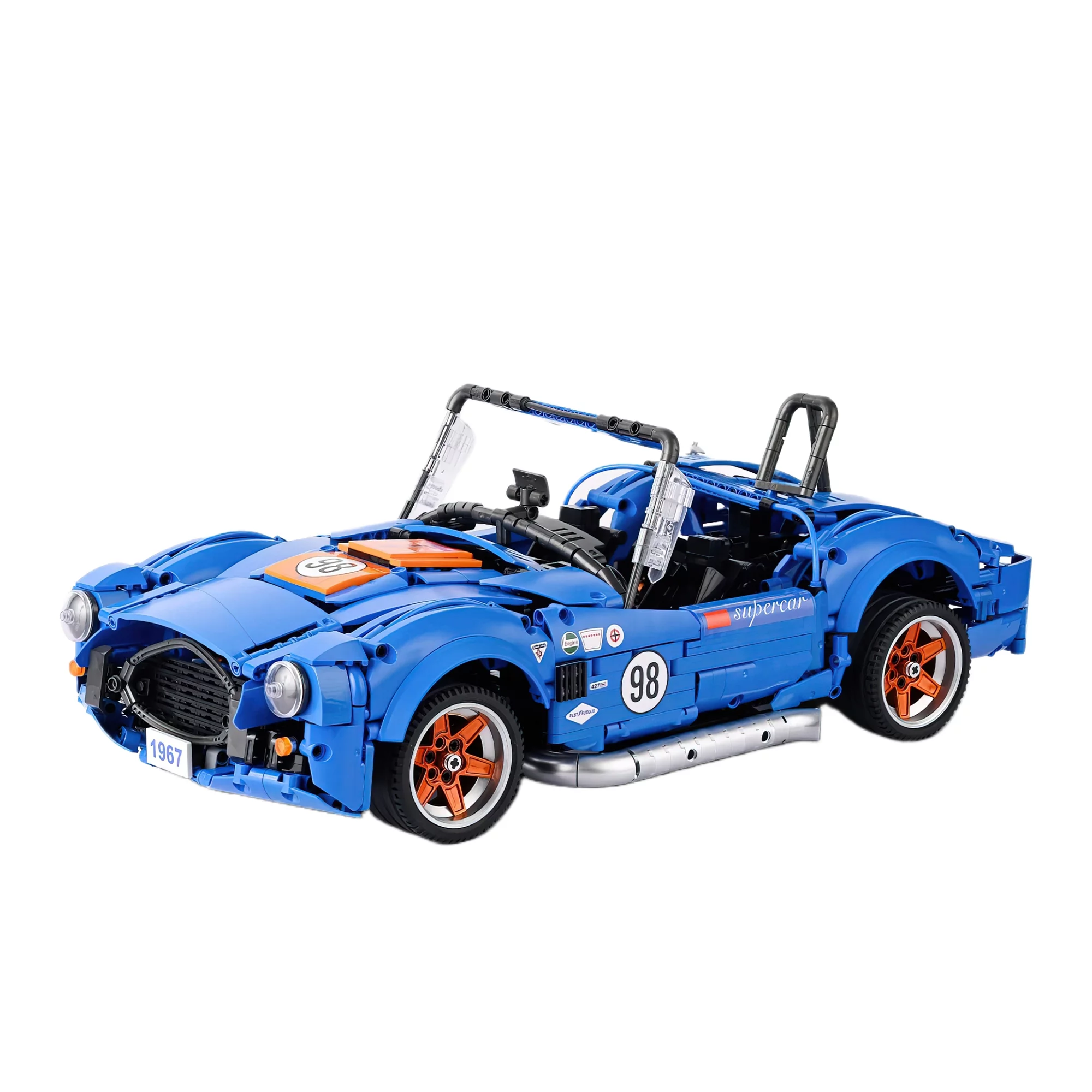 HI-Reeke Car Building Block Set Speed Champion Cobra Sports Car Building Kit for Kid Adult Blue