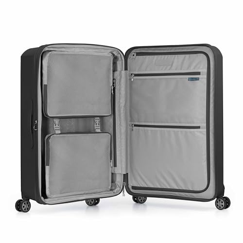 Traveler's Choice Pagosa Indestructible Hardshell Expandable Spinner Luggage, Black, 22