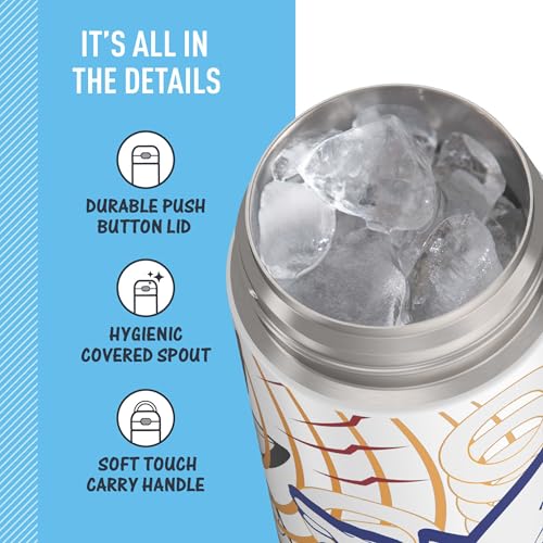 THERMOS FUNTAINER 16 Ounce Stainless Steel Vacuum Insulated Bottle with Wide Spout Lid, Apricot