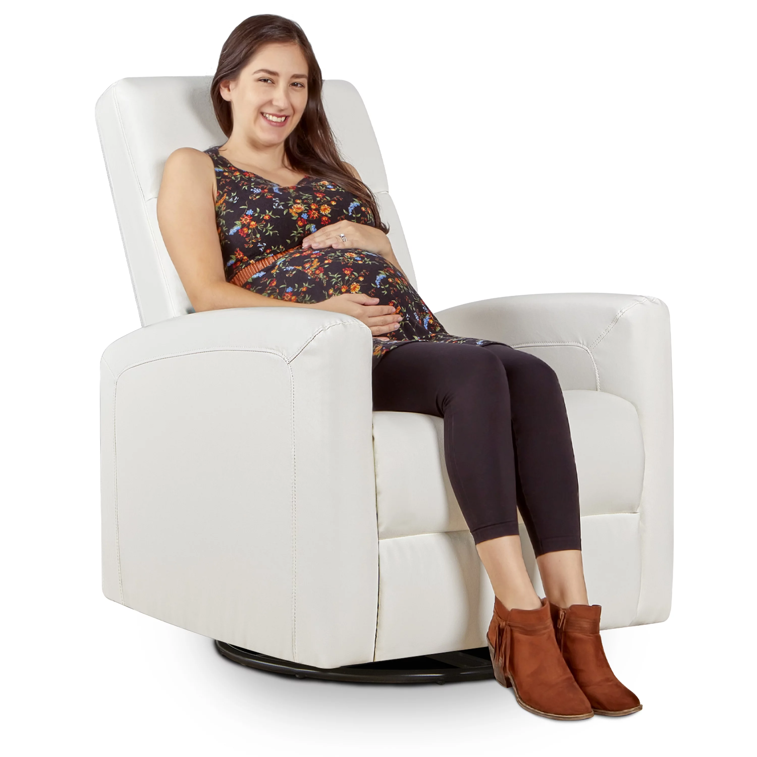 Evolur Reevo Swivel Glider In White