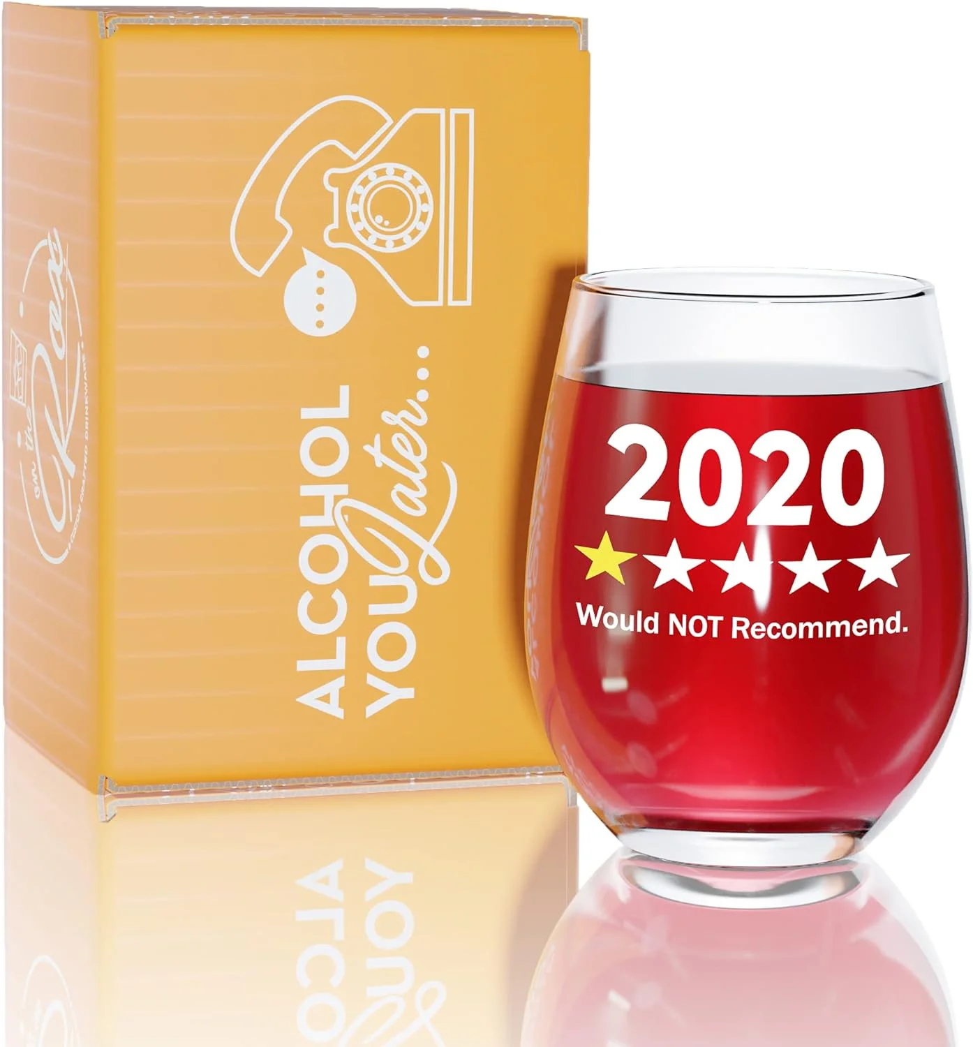 Funny Wine Glass Gift- 17 Oz Stemless Wine Glass (1 PC - 2020 )